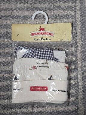 Bunnykins By Royal Doulton Baby Hat Set Cotton Bunny Print One Size